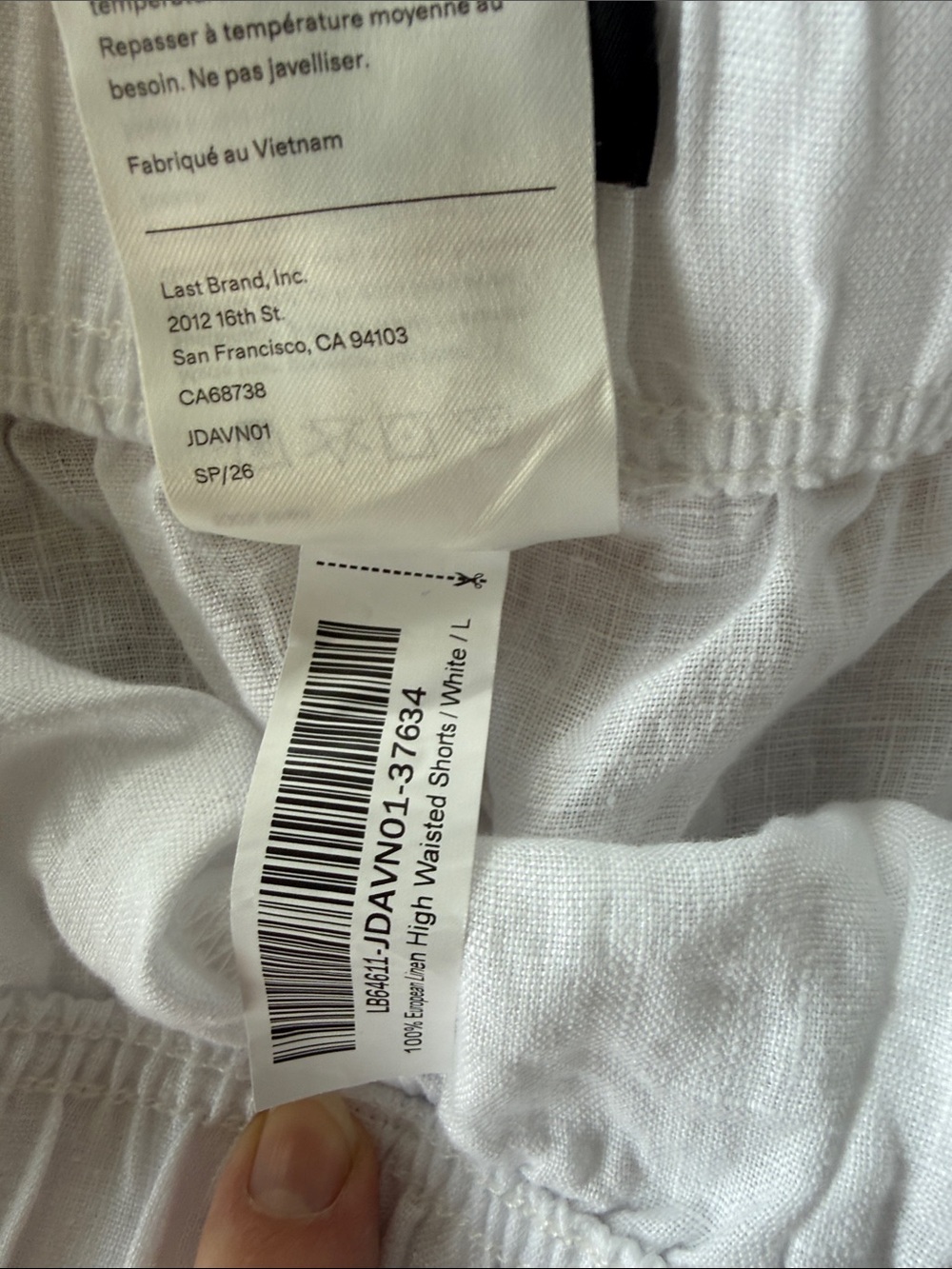 Quince White Linen Blend Elastic Waist Shorts - Picture 7 of 9